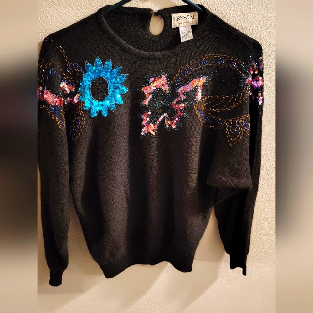 Vintage Crystal Sweater Size M